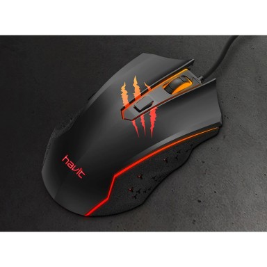 Mouse Gaming, Havit GAMENOTE MS1027, RGB, 2400DPI, 6 butoane, 1.6m